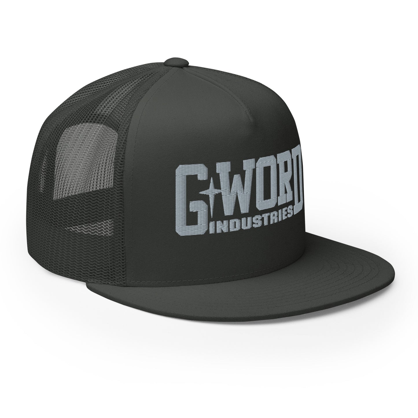 GWORD INDUSTRIES - THE LIVING TRUTH COLLECTION - Silver on Grey\Gray on Grey\Gray Back - Open Back Trucker Cap
