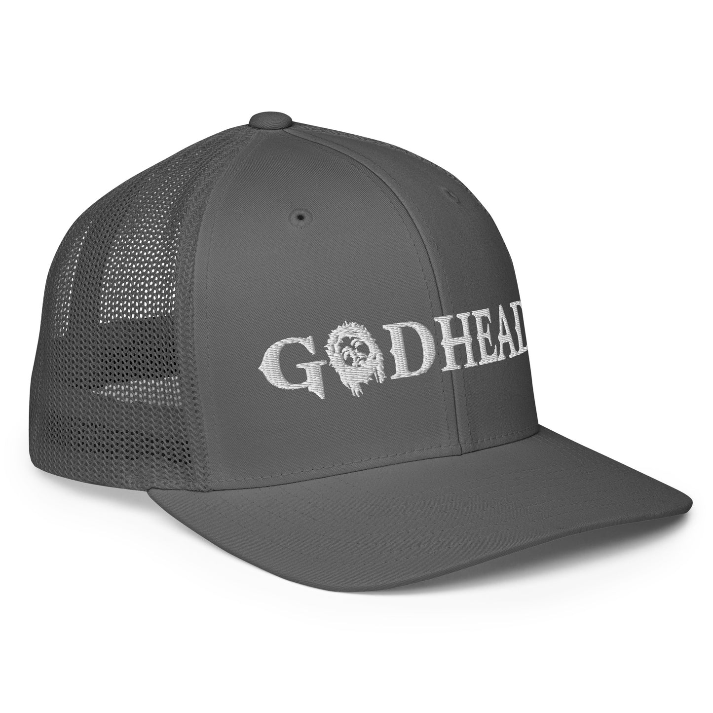 GODHEAD - CHRIST COLLECTION - WHITE on GREY\GRAY - Closed Back Trucker Cap
