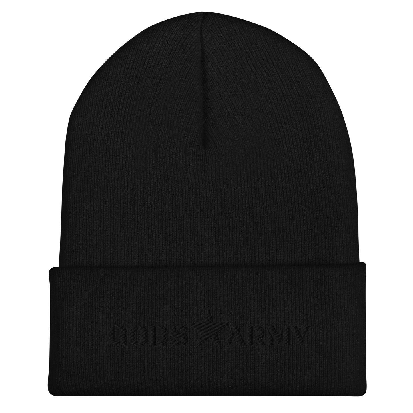 GODS ARMY - TRUE NORTH COLLECTION - Black on Black - Cuffed Beanie