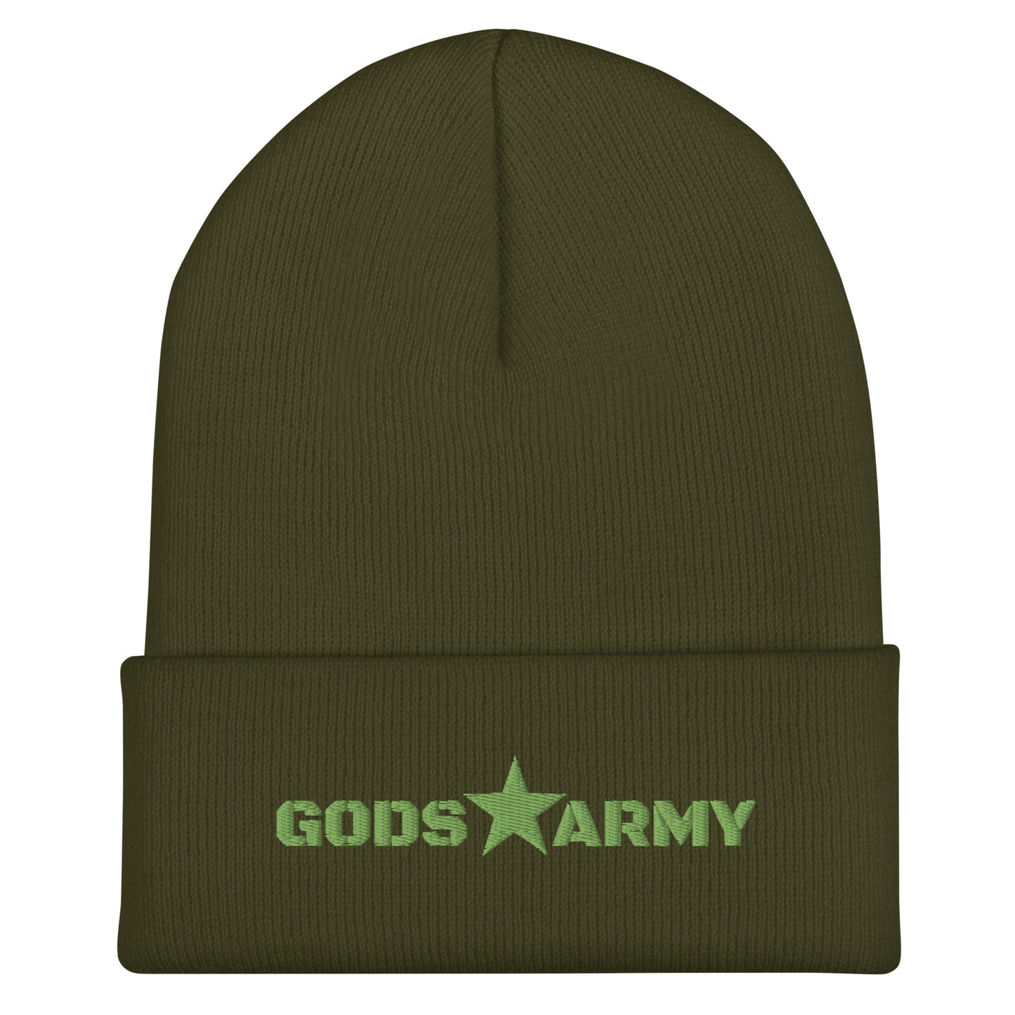 GODS ARMY - TRUE NORTH COLLECTION - Green on Green - Cuffed Beanie