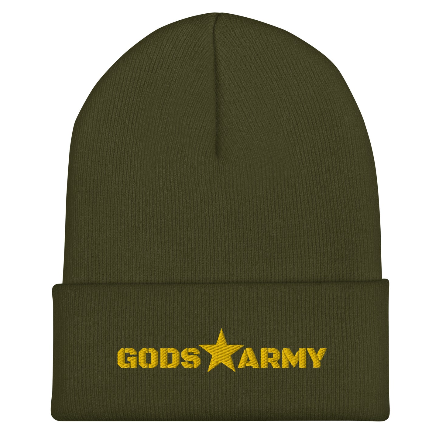 GODS ARMY - TRUE NORTH COLLECTION - Gold on Green - Cuffed Beanie