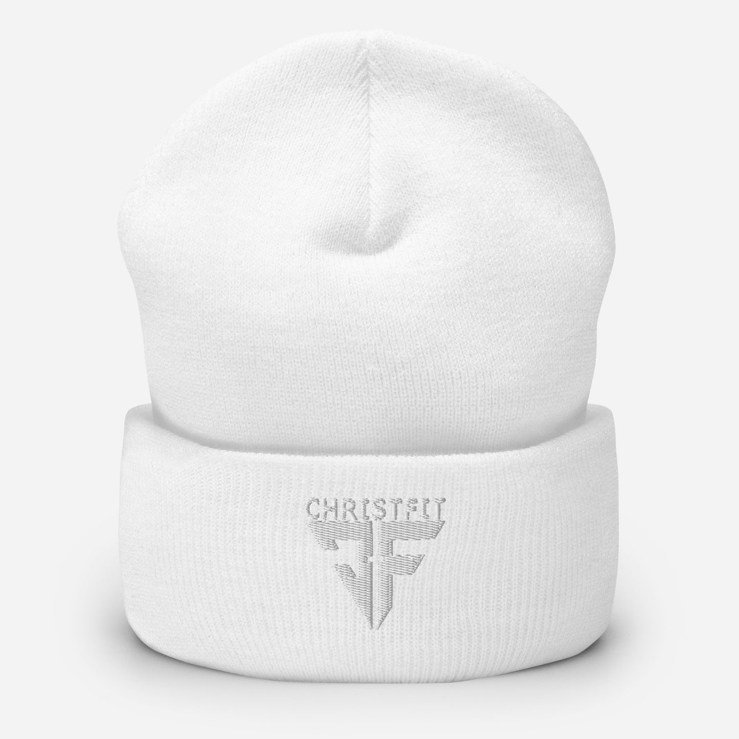 CHRISTFIT - ORIGINAL COLLECTION - WHITE on WHITE - Cuffed Beanie
