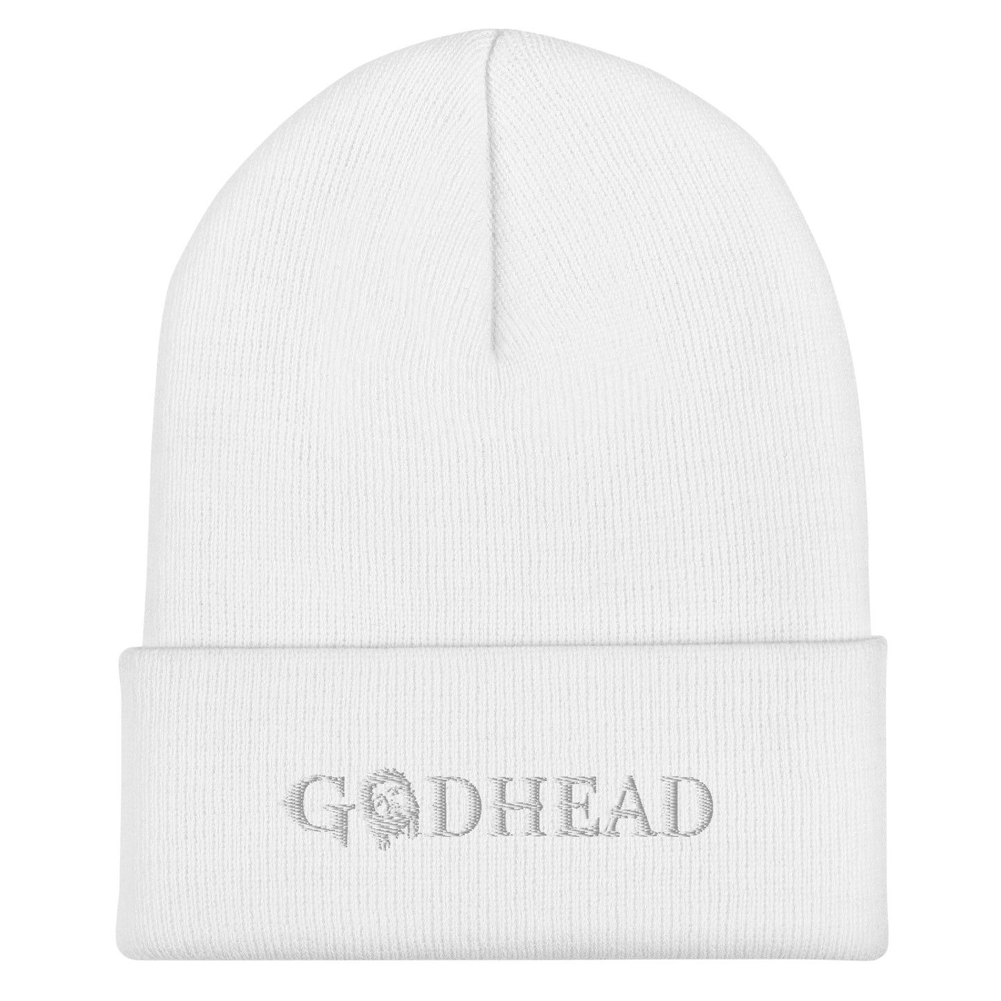 GODHEAD - CHRIST COLLECTION - WHITE on WHITE - Cuffed Beanie