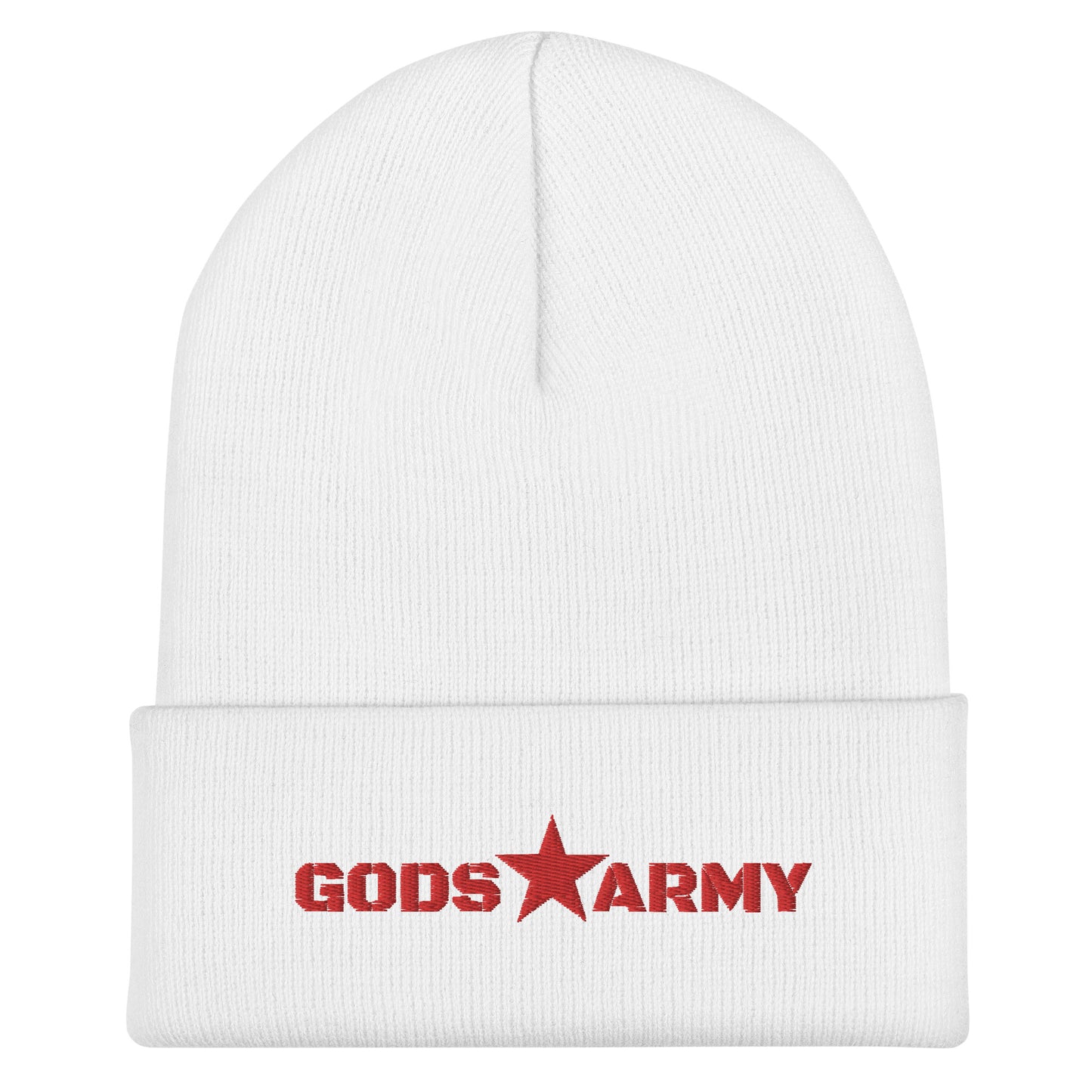 GODS ARMY - TRUE NORTH COLLECTION - Blood Red on White - Cuffed Beanie