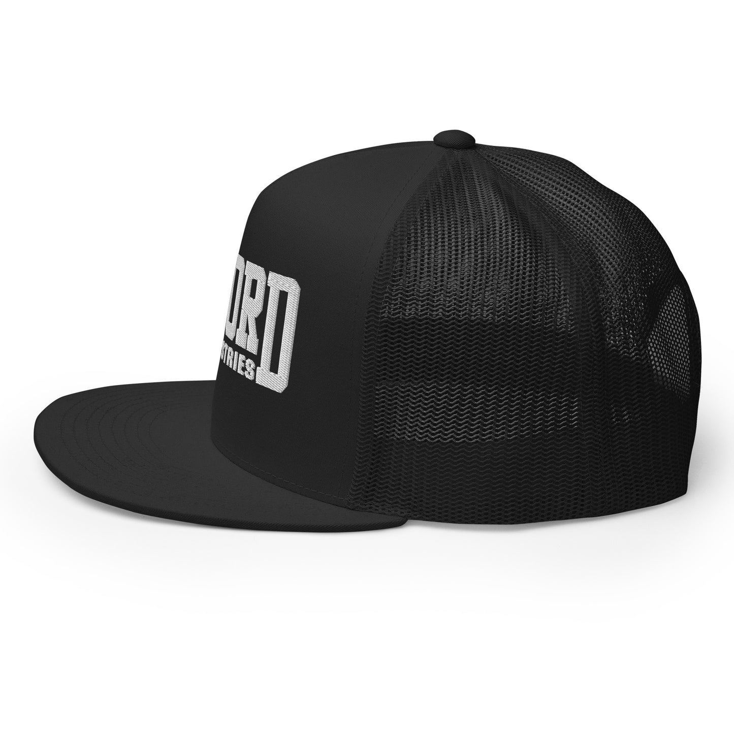 GWORD INDUSTRIES - THE LIVING TRUTH COLLECTION - White on Black on Black Back - Open Back Trucker Cap