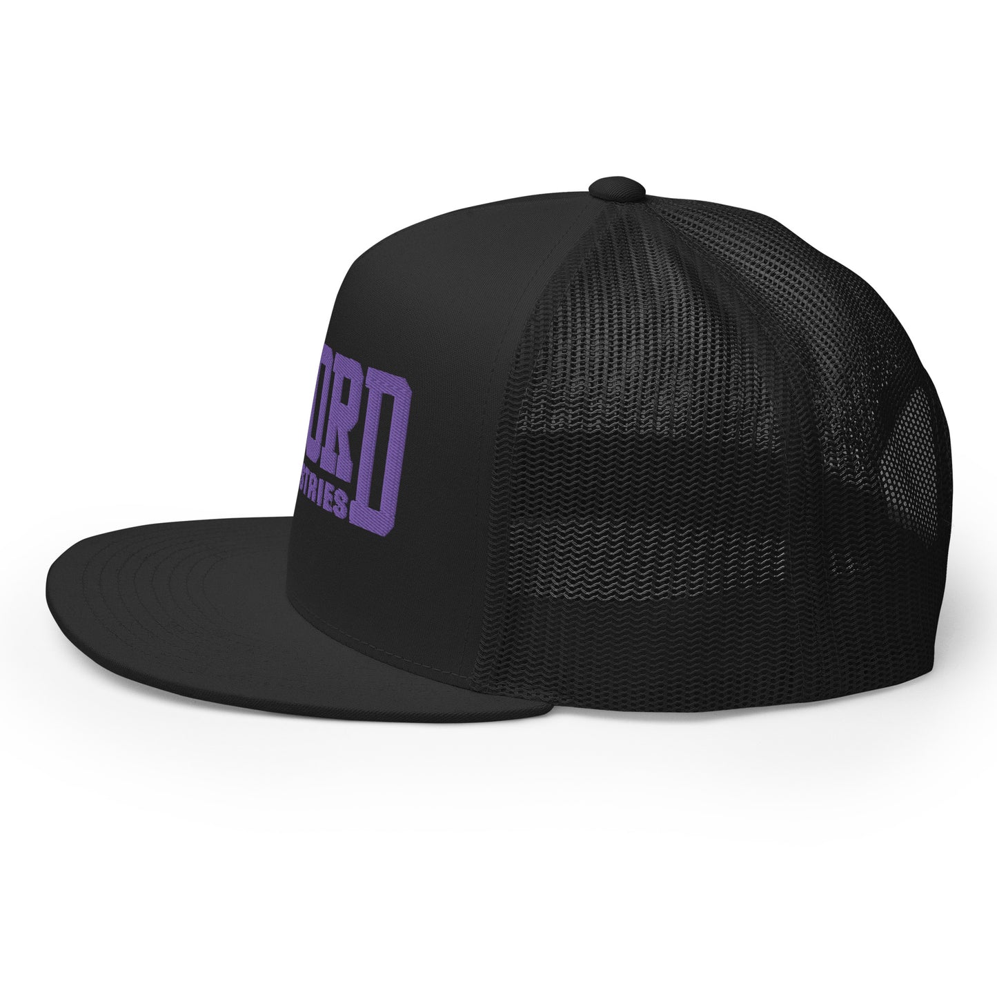 GWORD INDUSTRIES - THE LIVING TRUTH COLLECTION - Purple on Black on Black Back - Open Back Trucker Cap