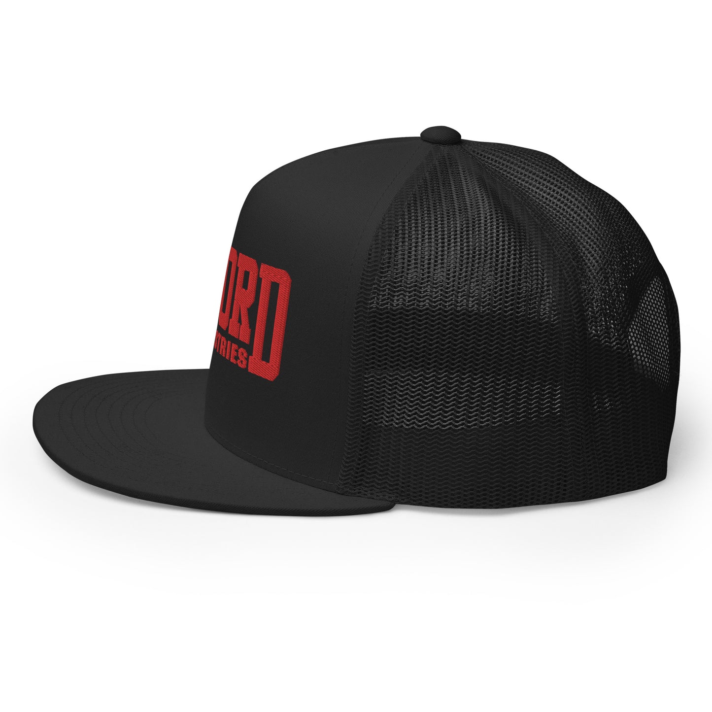 GWORD INDUSTRIES - THE LIVING TRUTH COLLECTION - Red on Black on Black Back - Open Back Trucker Cap