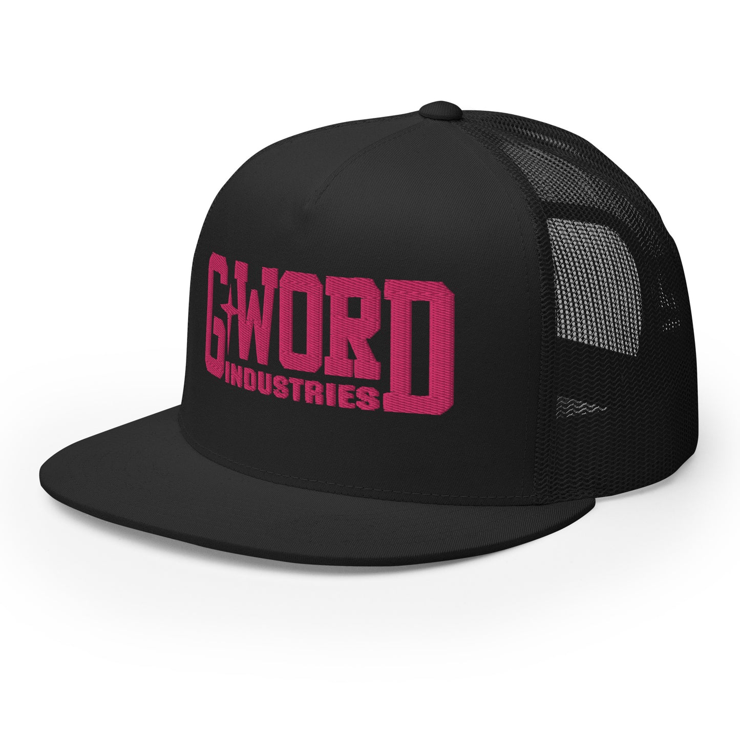 GWORD INDUSTRIES - THE LIVING TRUTH COLLECTION - Pink on Black on Back - Open Back Trucker Cap