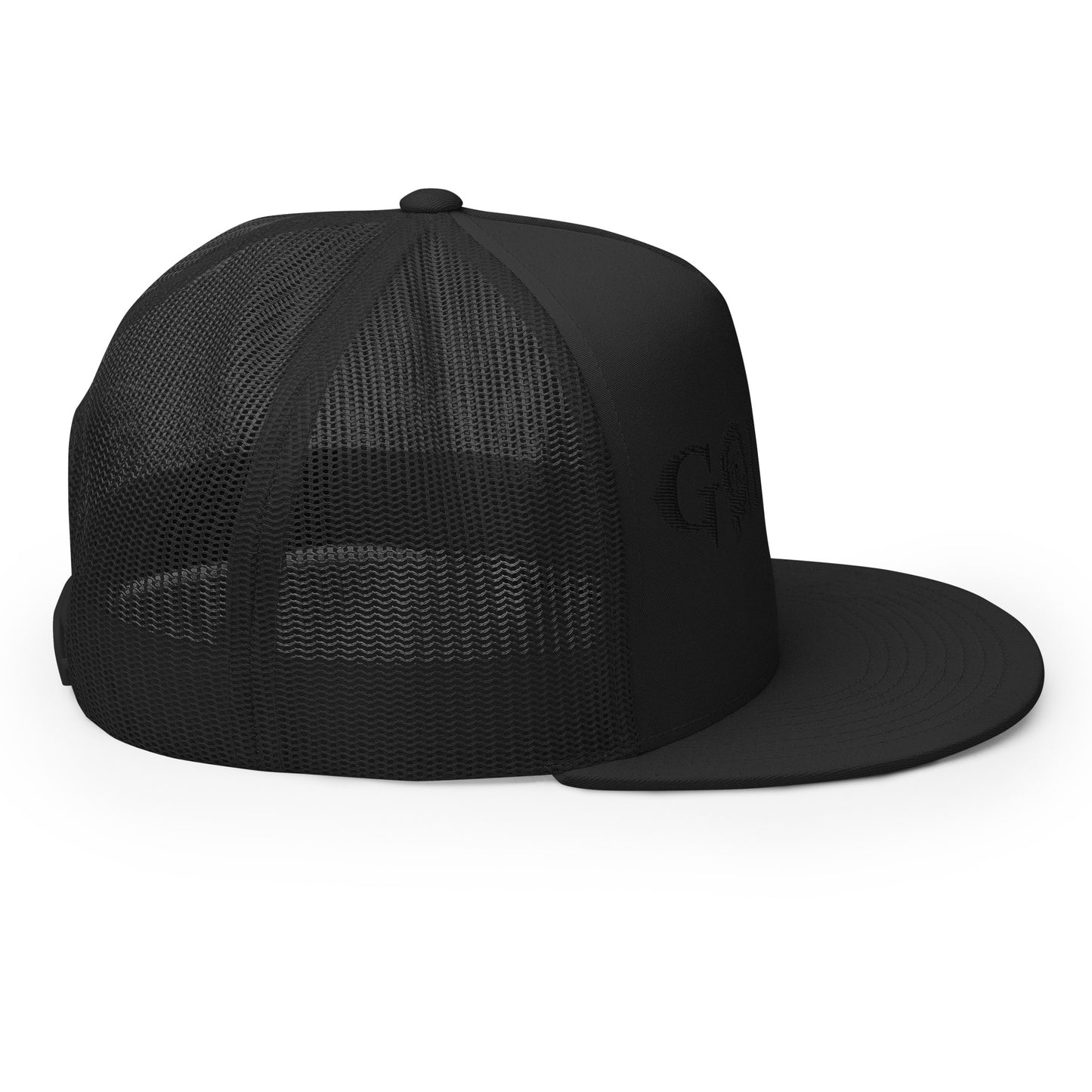 GODHEAD - CHRIST COLLECTION - BLACK on BLACK on BLACK Back - Open Back Trucker Cap