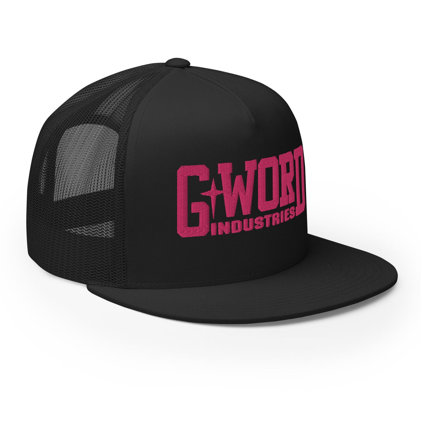 GWORD INDUSTRIES - THE LIVING TRUTH COLLECTION - Pink on Black on Back - Open Back Trucker Cap