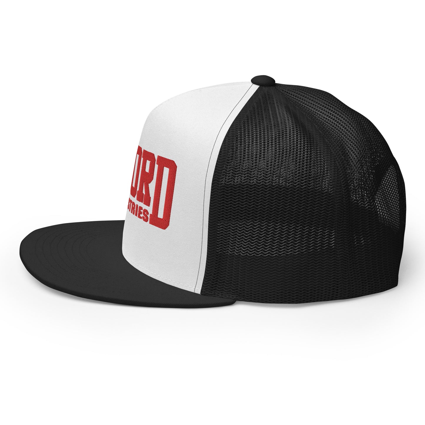 GWORD INDUSTRIES - THE LIVING TRUTH COLLECTION - Red on White on Black Back - Open Back Trucker Cap