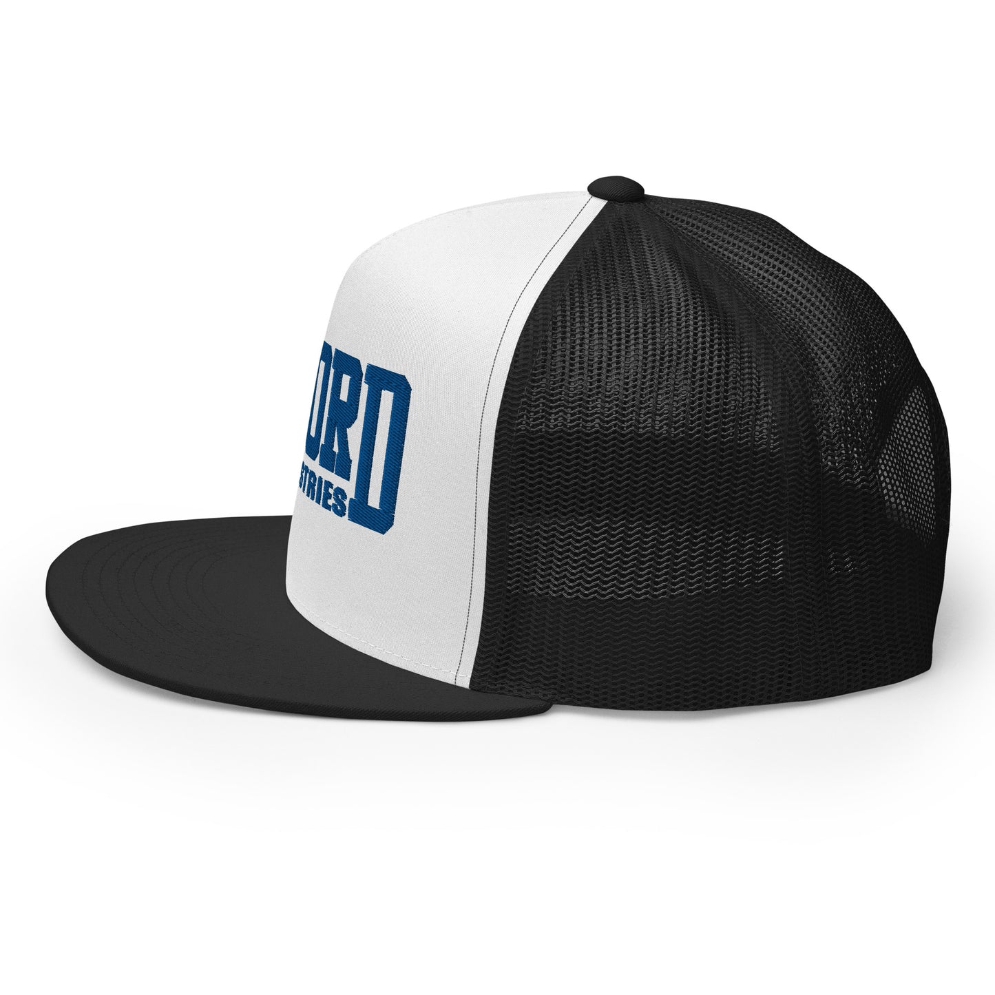 GWORD INDUSTRIES - THE LIVING TRUTH COLLECTION - Blue on White on Black Back - Open Back Trucker Cap
