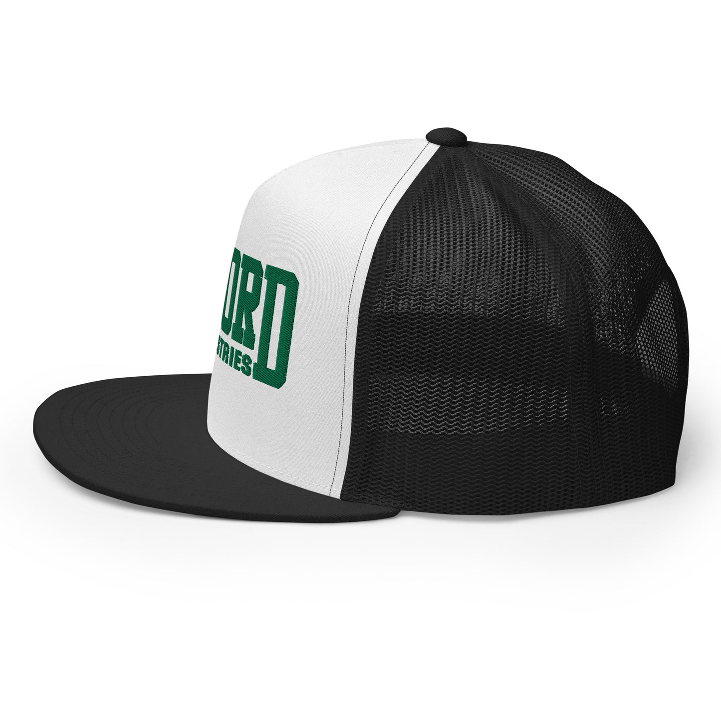 GWORD INDUSTRIES - THE LIVING TRUTH COLLECTION - Green on White on Black Back - Open Back Trucker Cap