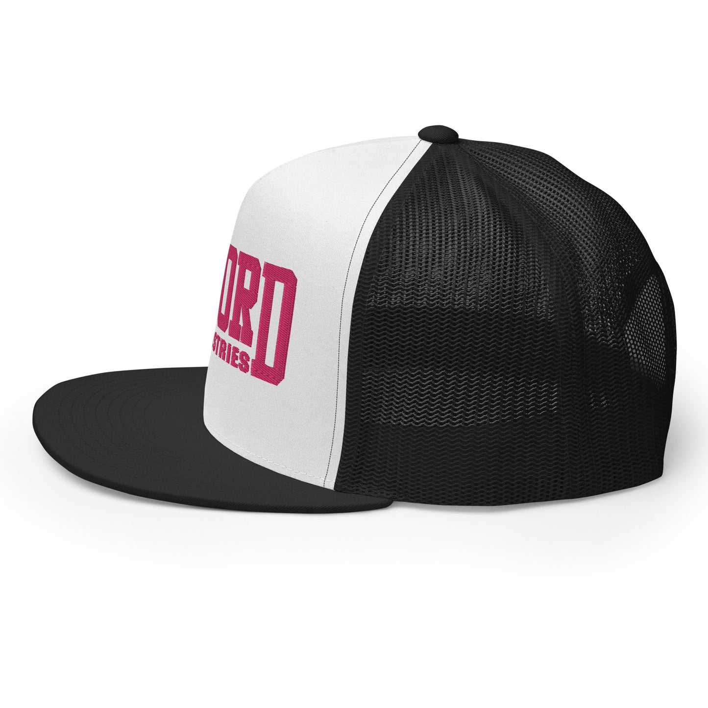 GWORD INDUSTRIES - THE LIVING TRUTH COLLECTION - Pink on White on Black Back - Open Back Trucker Cap