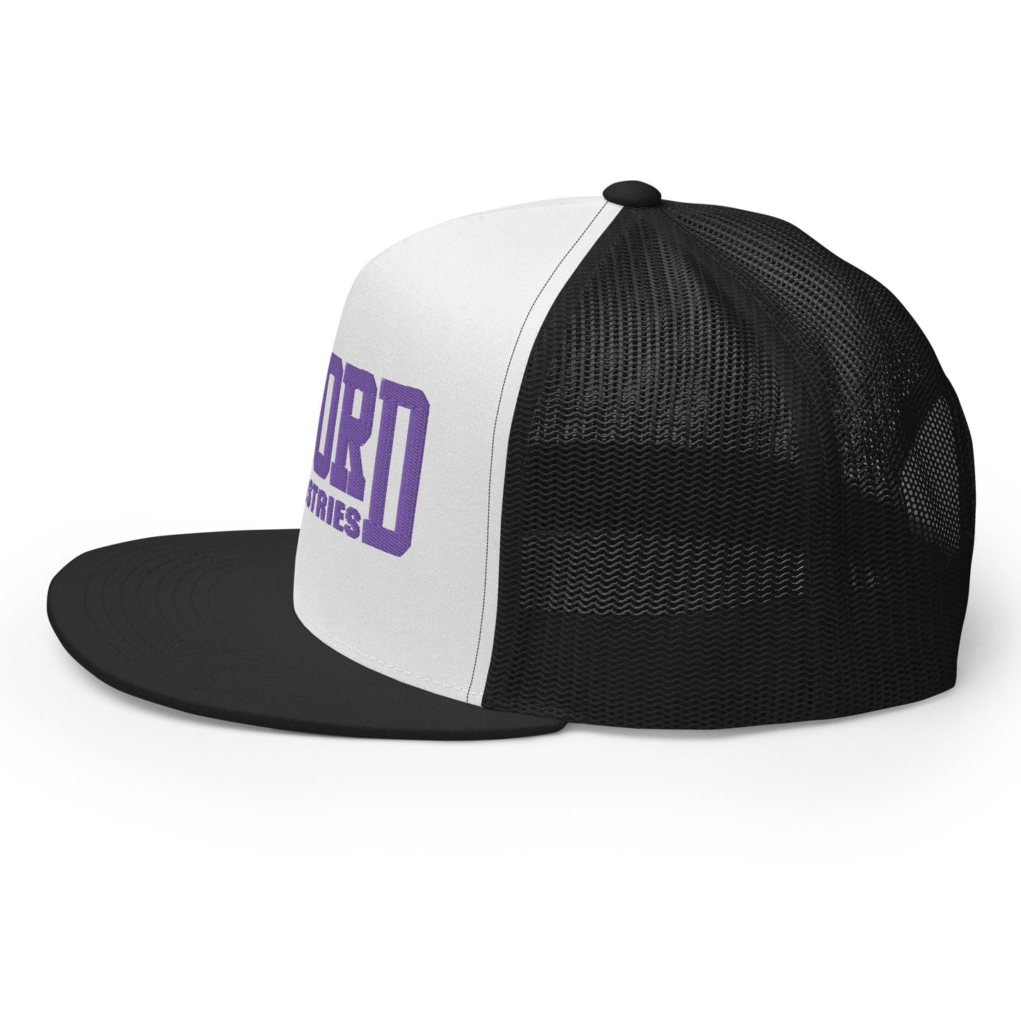 GWORD INDUSTRIES - THE LIVING TRUTH COLLECTION - Purple on White on Black Back - Open Back Trucker Cap
