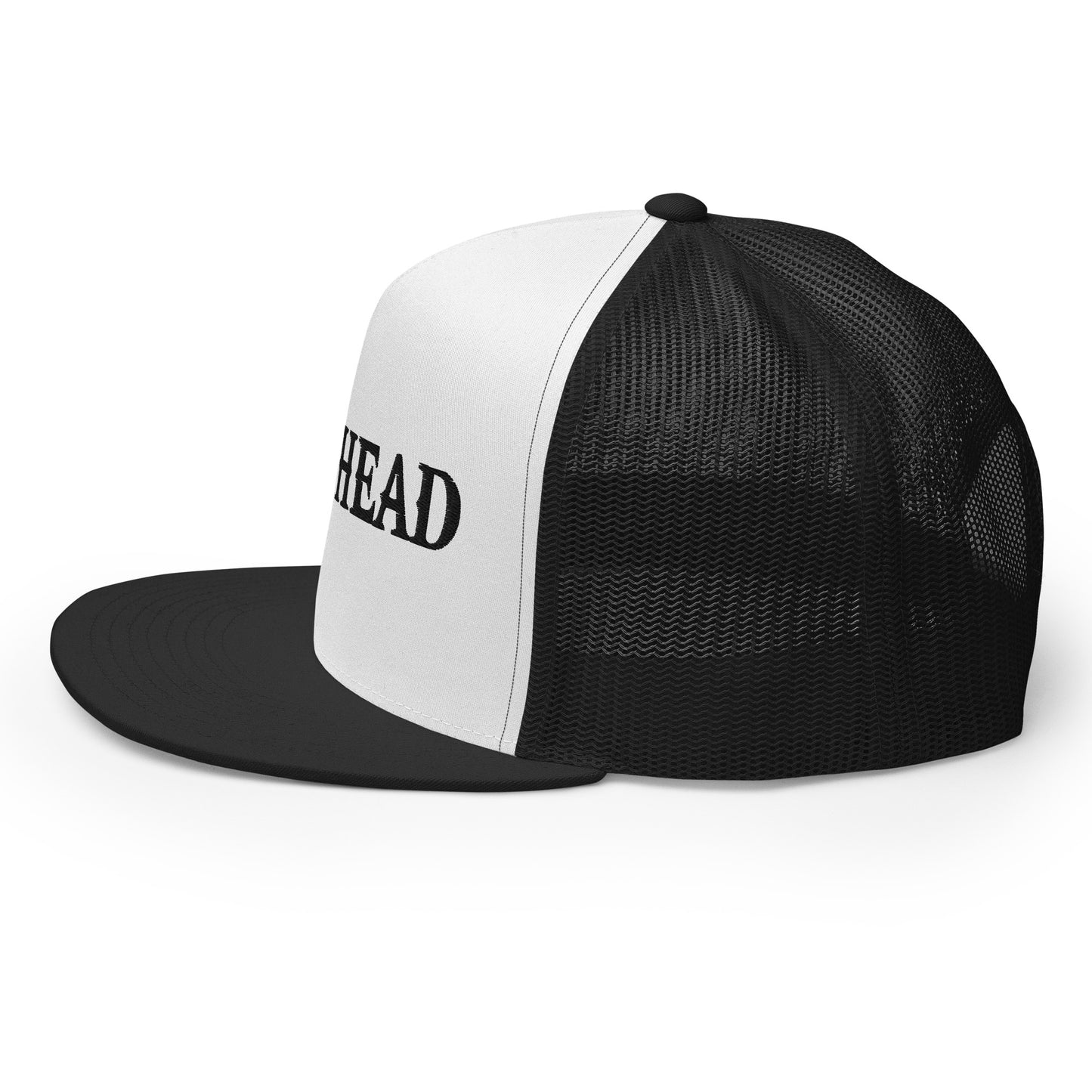 GODHEAD - CHRIST COLLECTION - BLACK on WHITE on Black Back - Open Back Trucker Cap