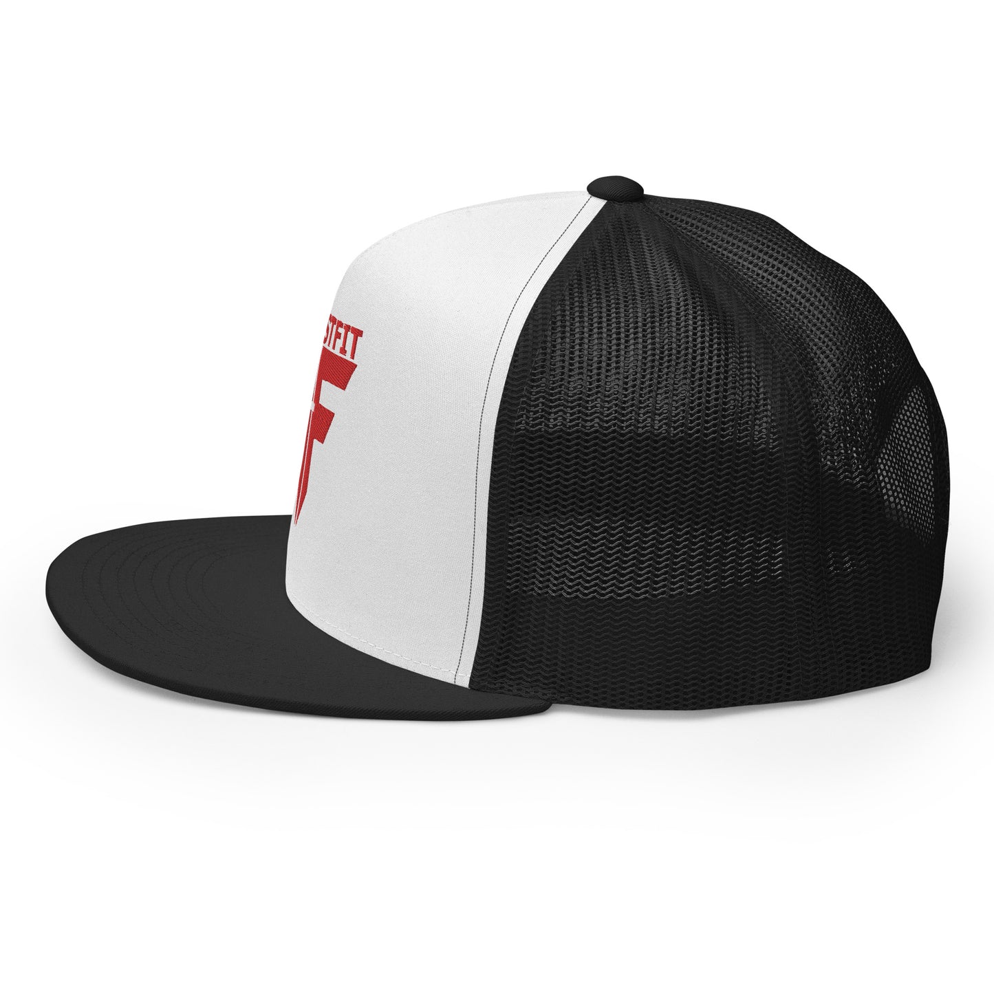 CHRISTFIT - ORIGINAL COLLECTION - RED on WHITE with BLACK BACK - Open Back Trucker Cap