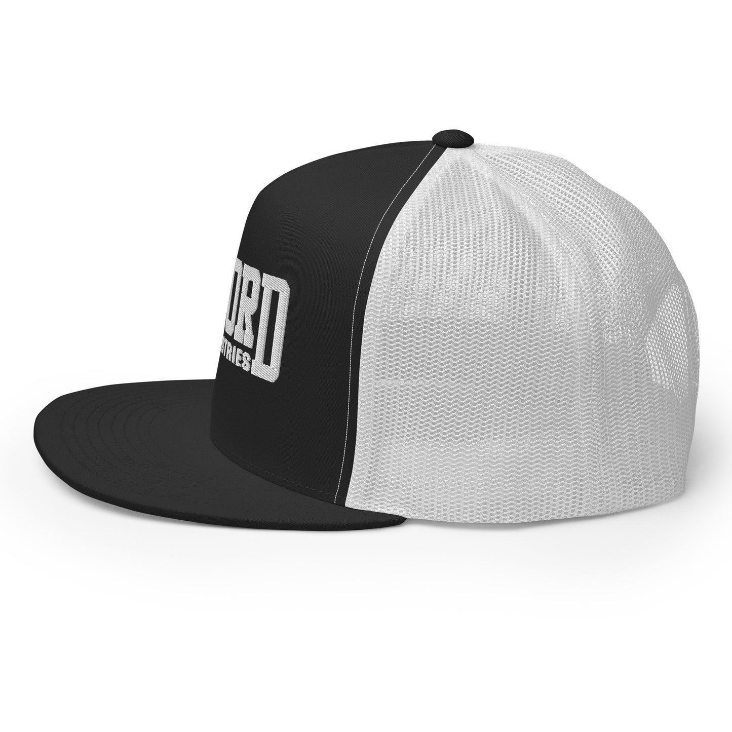 GWORD INDUSTRIES - THE LIVING TRUTH COLLECTION - White on Black on White Back - Open Back Trucker Cap