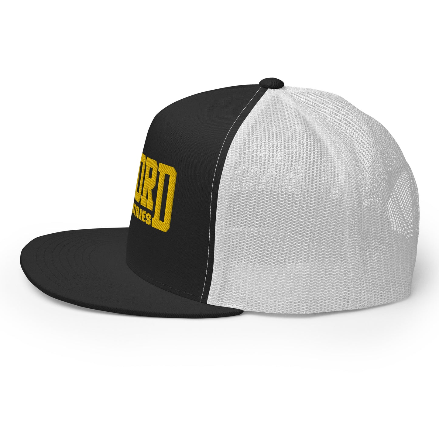GWORD INDUSTRIES - THE LIVING TRUTH COLLECTION - Gold on Black on White Back - Open Back Trucker Cap