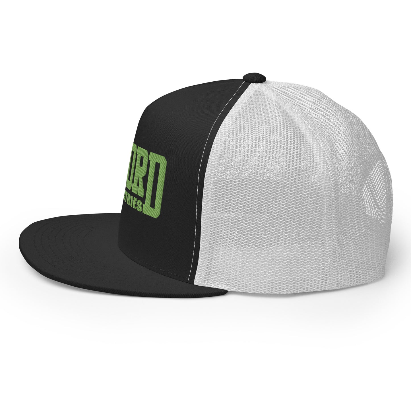 GWORD INDUSTRIES - THE LIVING TRUTH COLLECTION - Green on Black on White Back - Open Back Trucker Cap