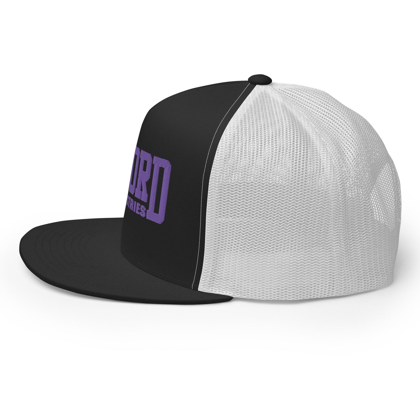 GWORD INDUSTRIES - THE LIVING TRUTH COLLECTION - Purple on Black on White Back - Open Back Trucker Cap