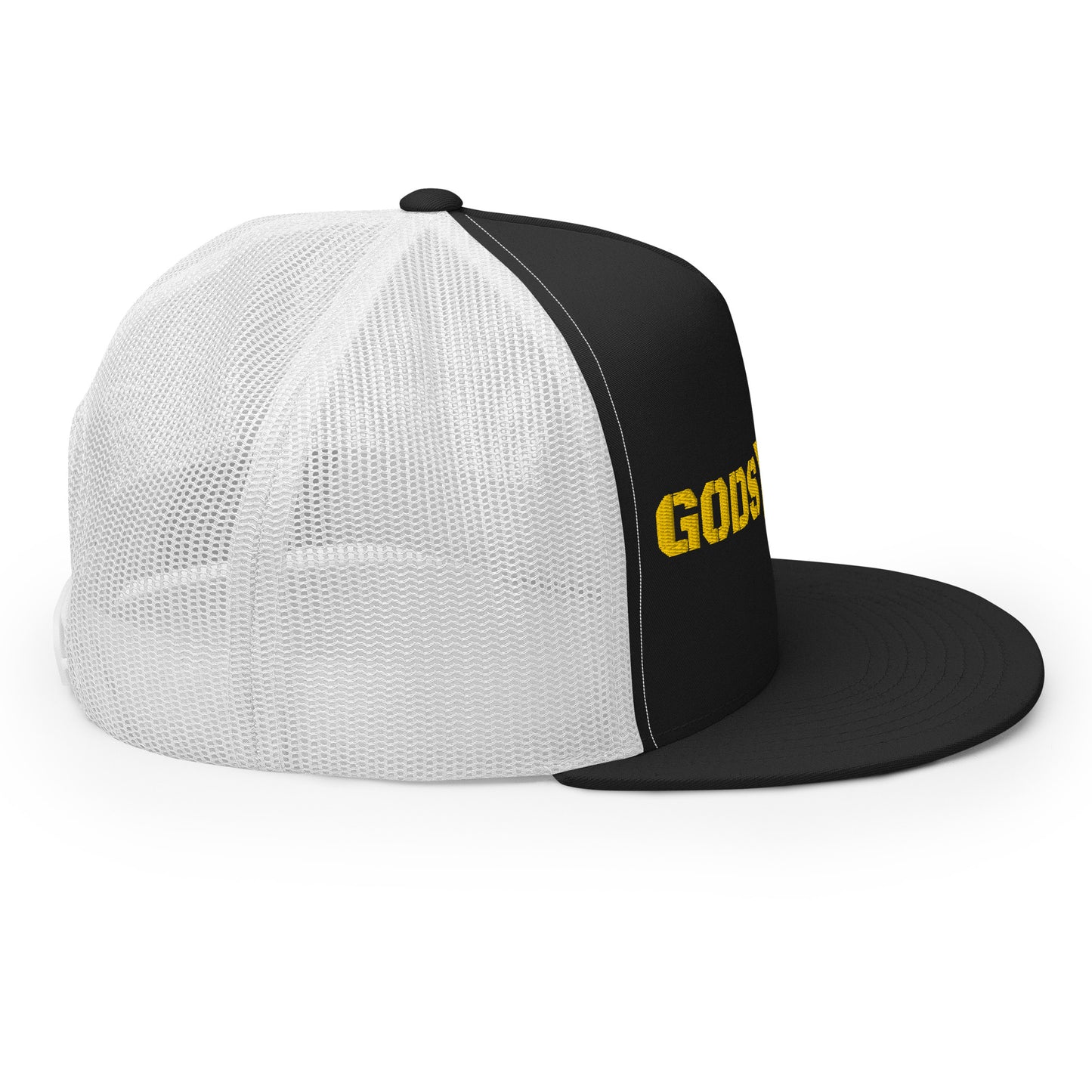 GODS ARMY - TRUE NORTH COLLECTION - Gold on Black on White Back - Open Back Trucker Cap