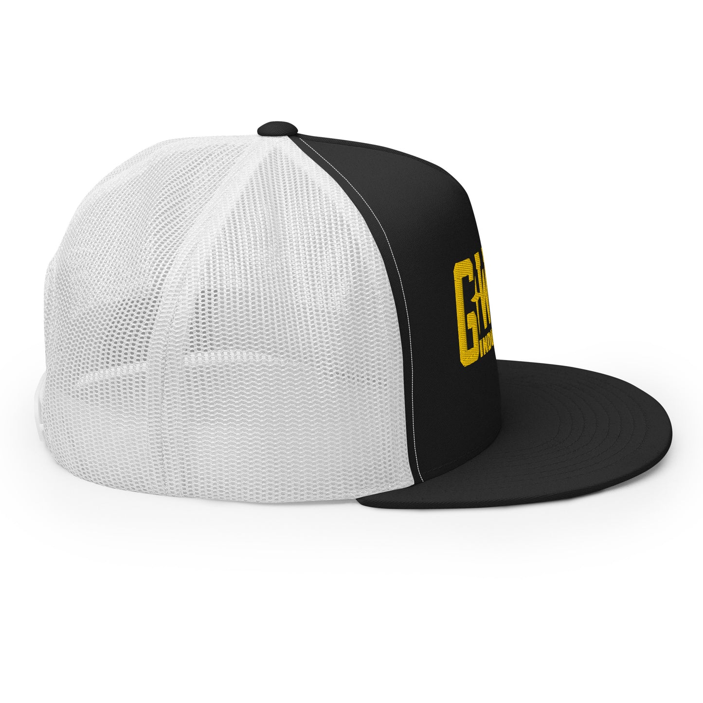 GWORD INDUSTRIES - THE LIVING TRUTH COLLECTION - Gold on Black on White Back - Open Back Trucker Cap