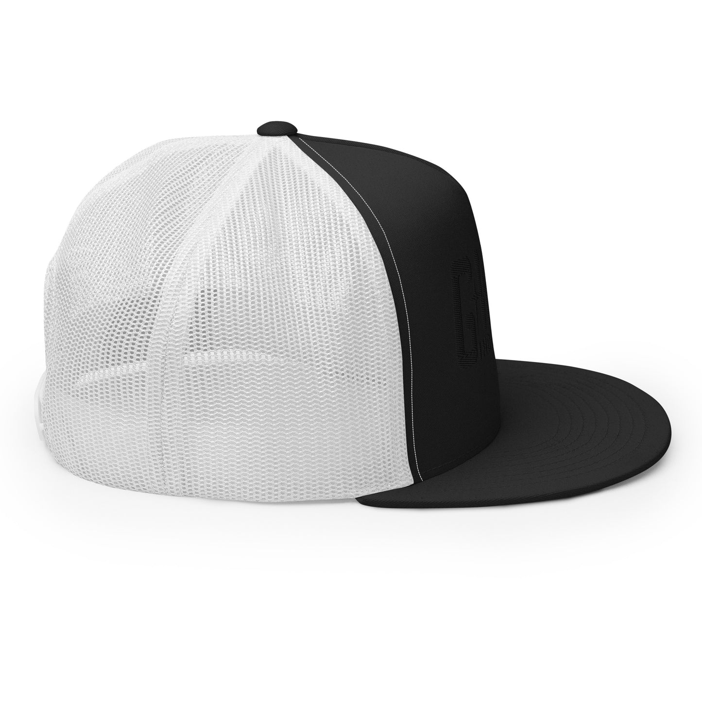 GWORD INDUSTRIES - THE LIVING TRUTH COLLECTION - Black on Black on White Back - Open Back Trucker Cap