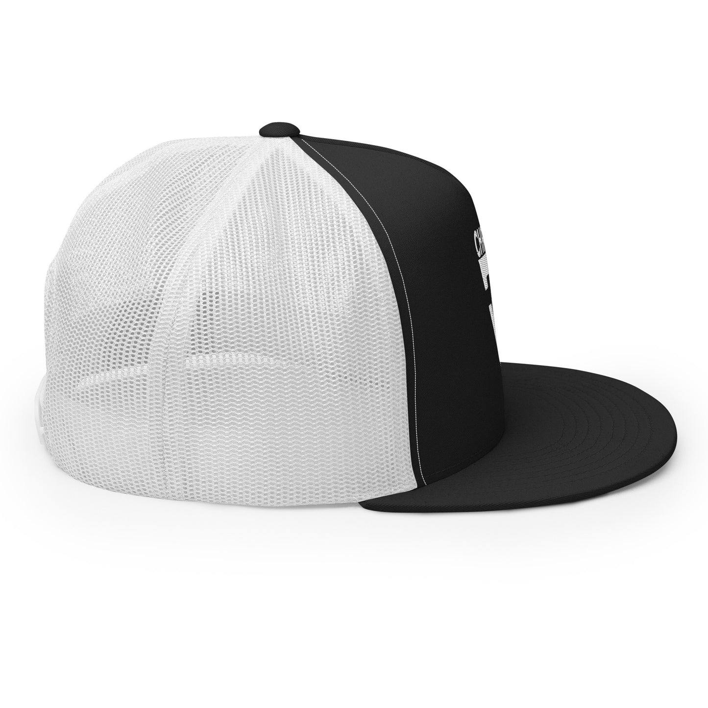 CHRISTFIT - ORIGINAL COLLECTION - WHITE on BLACK - Open Back Trucker Cap