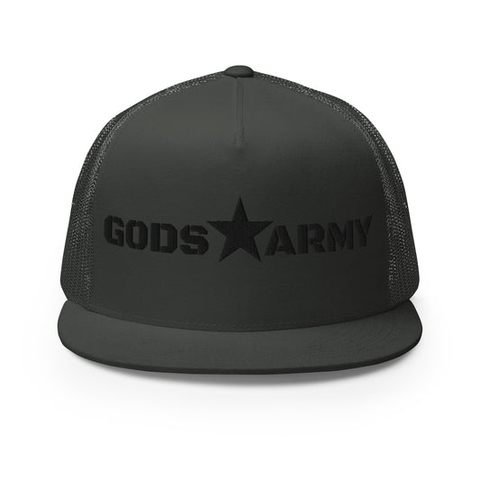 GODS ARMY - TRUE NORTH COLLECTION - Black on Grey\Gray on Grey\Gray Back - Open Back Trucker Cap
