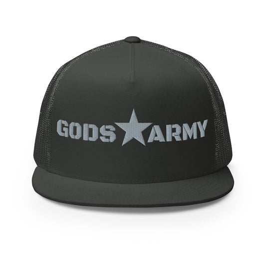 GODS ARMY - TRUE NORTH COLLECTION - Grey\Gray on Grey\Gray on Grey\Gray Back - Open Back Trucker Cap