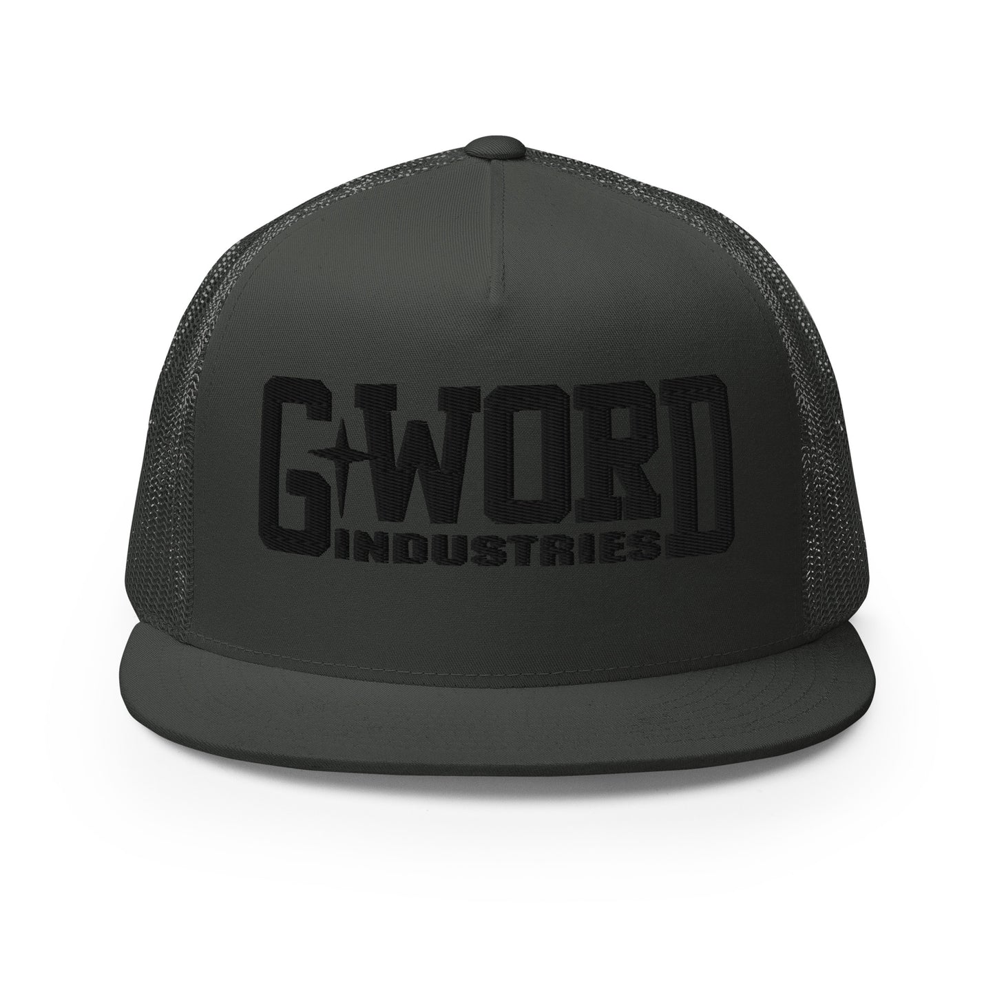 GWORD INDUSTRIES - THE LIVING TRUTH COLLECTION - Black on Grey\Gray on Grey\Gray Back - Open Back Trucker Cap