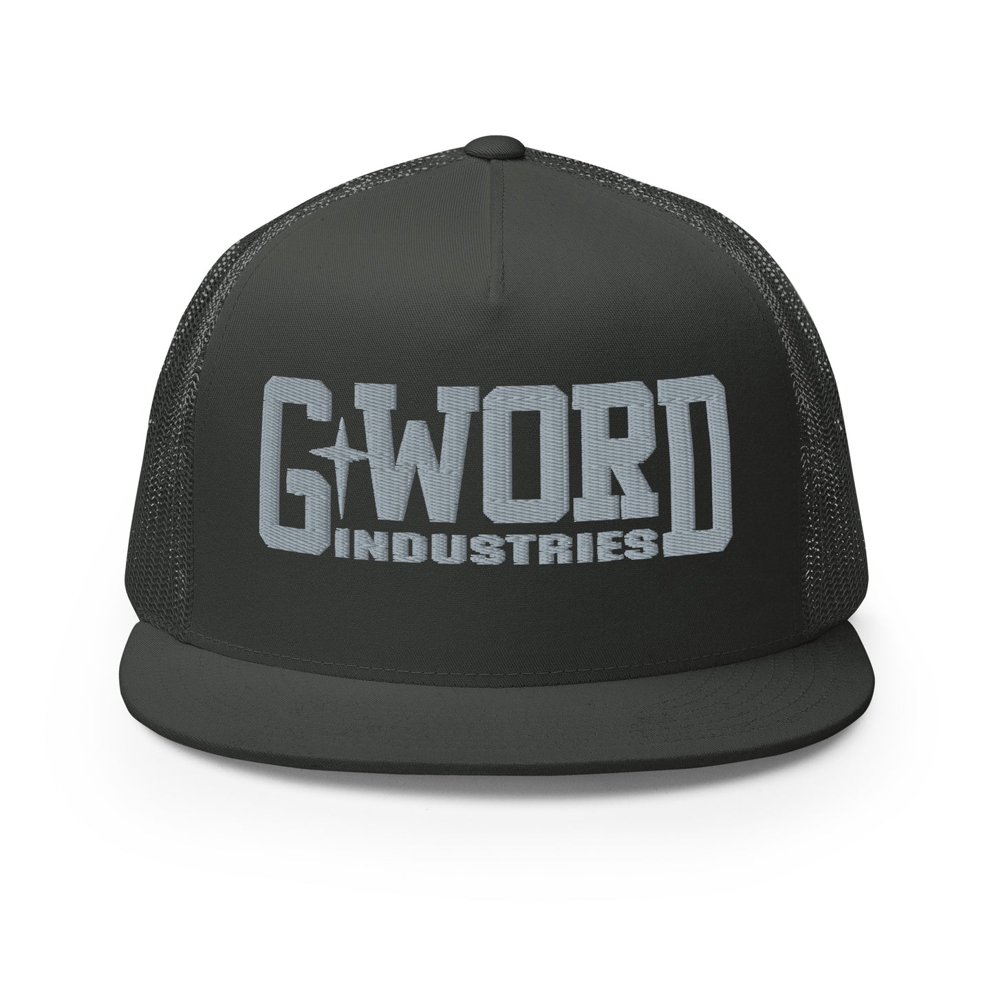 GWORD INDUSTRIES - THE LIVING TRUTH COLLECTION - Silver on Grey\Gray on Grey\Gray Back - Open Back Trucker Cap