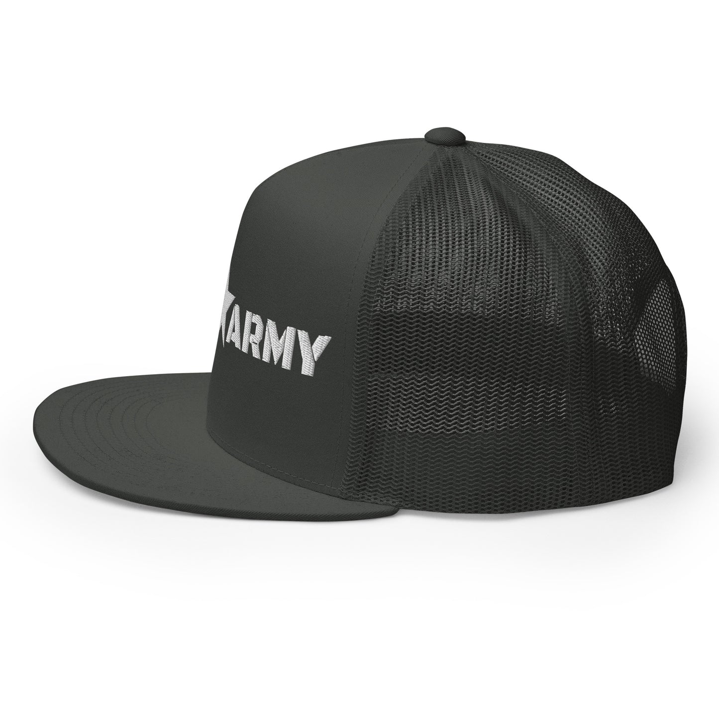 GODS ARMY - TRUE NORTH COLLECTION - White on Grey\Gray on Grey\Gray Back - Open Back Trucker Cap