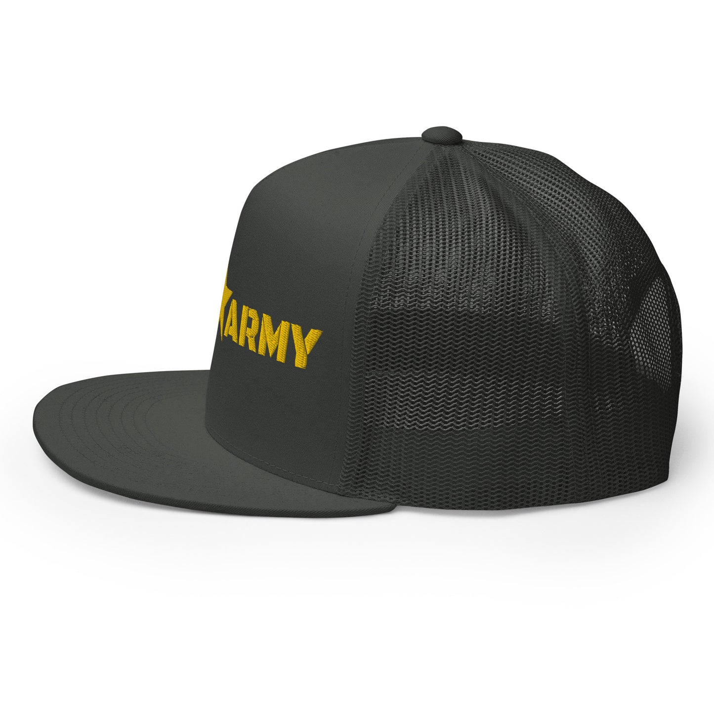 GODS ARMY - TRUE NORTH COLLECTION - Gold on Grey\Gray on Grey\Gray Back - Open Back Trucker Cap