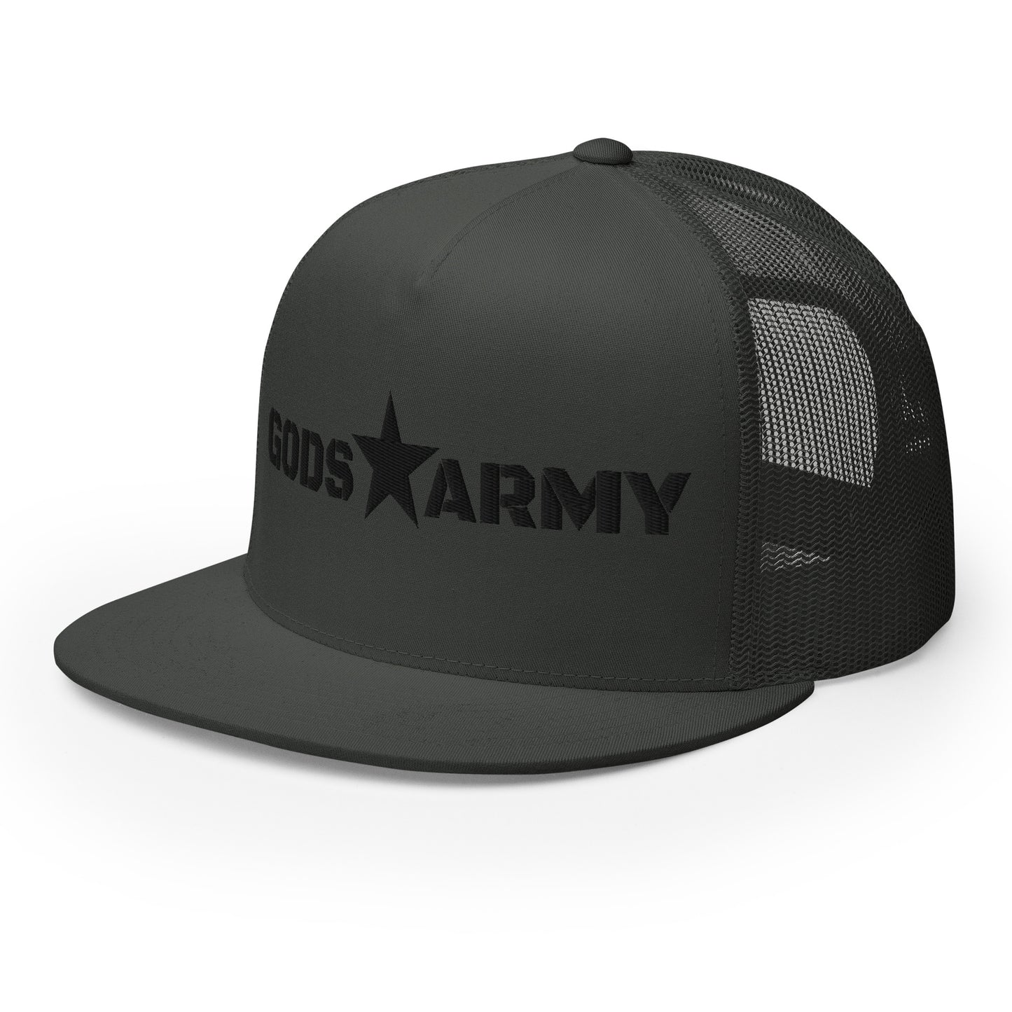 GODS ARMY - TRUE NORTH COLLECTION - Black on Grey\Gray on Grey\Gray Back - Open Back Trucker Cap