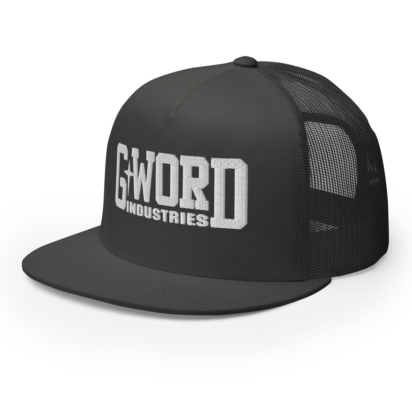 GWORD INDUSTRIES - THE LIVING TRUTH COLLECTION - White on Grey\Gray on Grey\Gray Back - Open Back Trucker Cap