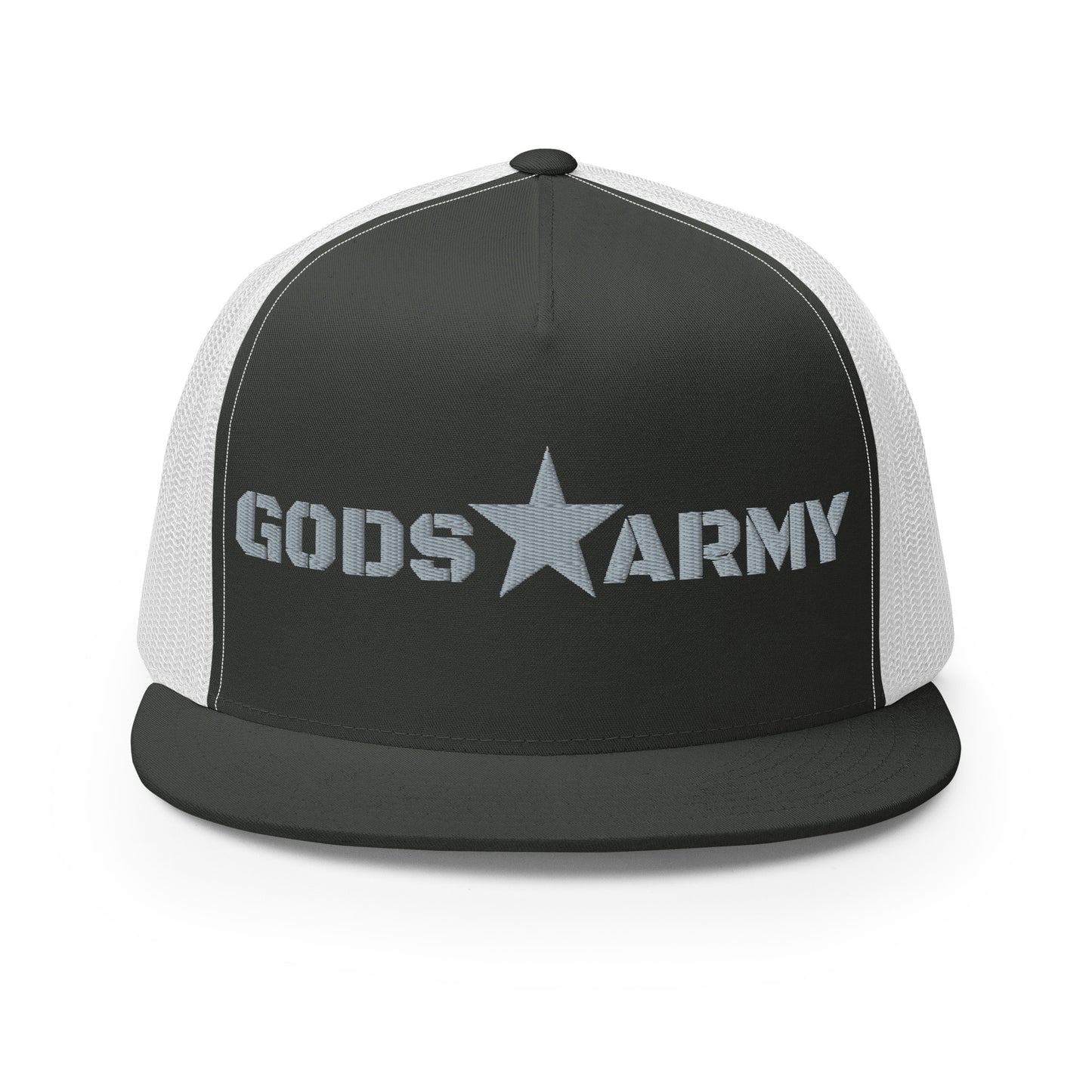GODS ARMY - TRUE NORTH COLLECTION - Grey\Gray on Grey\Gray on White Back - Open Back Trucker Cap