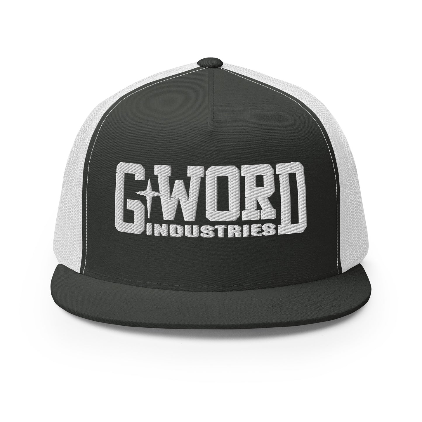 GWORD INDUSTRIES - THE LIVING TRUTH COLLECTION - White on Grey\Gray on White Back - Open Back Trucker Cap