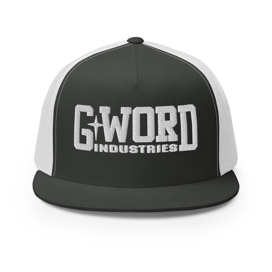 GWORD INDUSTRIES - THE LIVING TRUTH COLLECTION - White on Grey\Gray on White Back - Open Back Trucker Cap