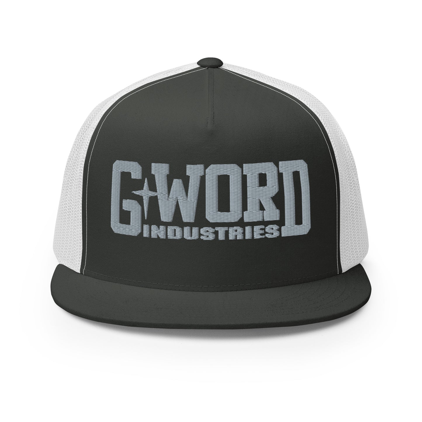 GWORD INDUSTRIES - THE LIVING TRUTH COLLECTION - Silver on Grey\Gray on White Back - Open Back Trucker Cap
