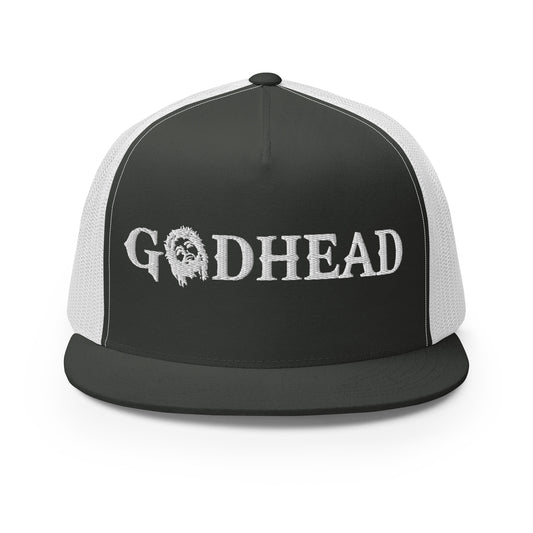 GODHEAD - CHRIST COLLECTION - WHITE on GREY\GRAY on WHITE BACK - Open Back Trucker Cap