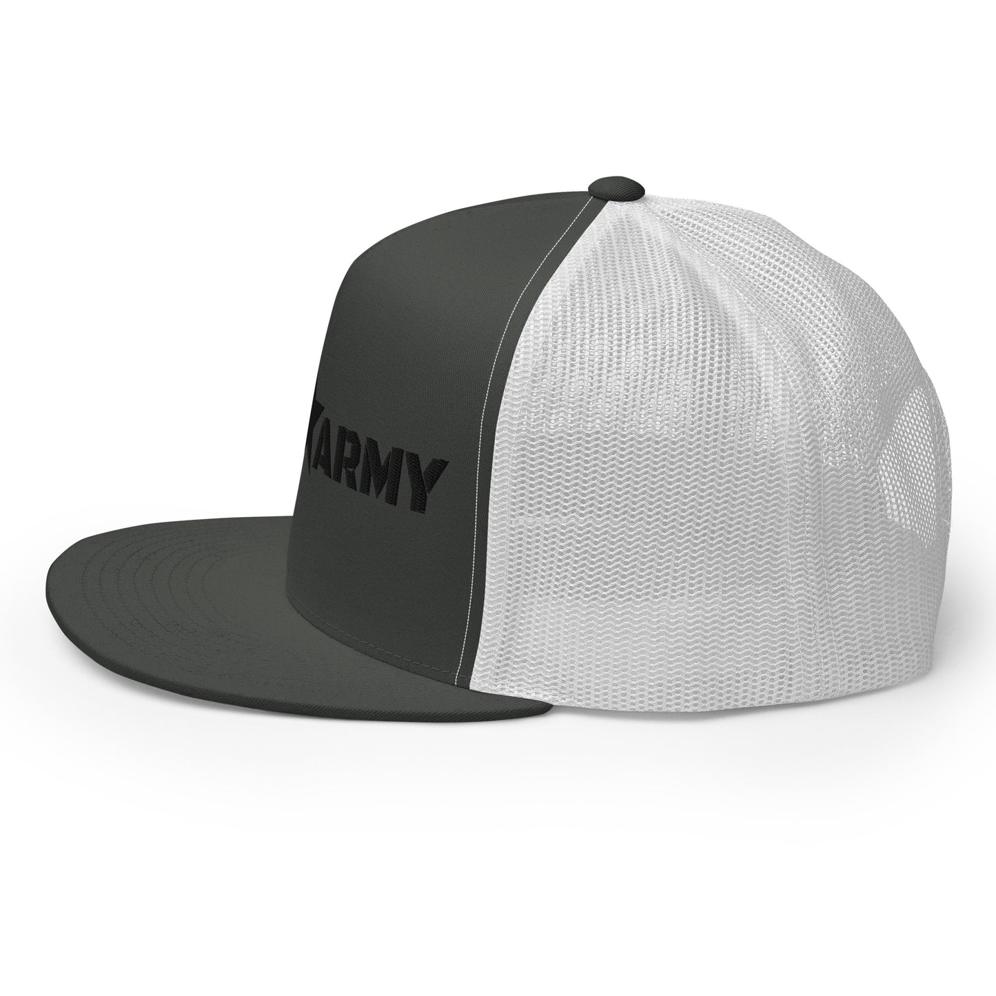 GODS ARMY - TRUE NORTH COLLECTION - Black on Grey\Gray on White Back - Open Back Trucker Cap