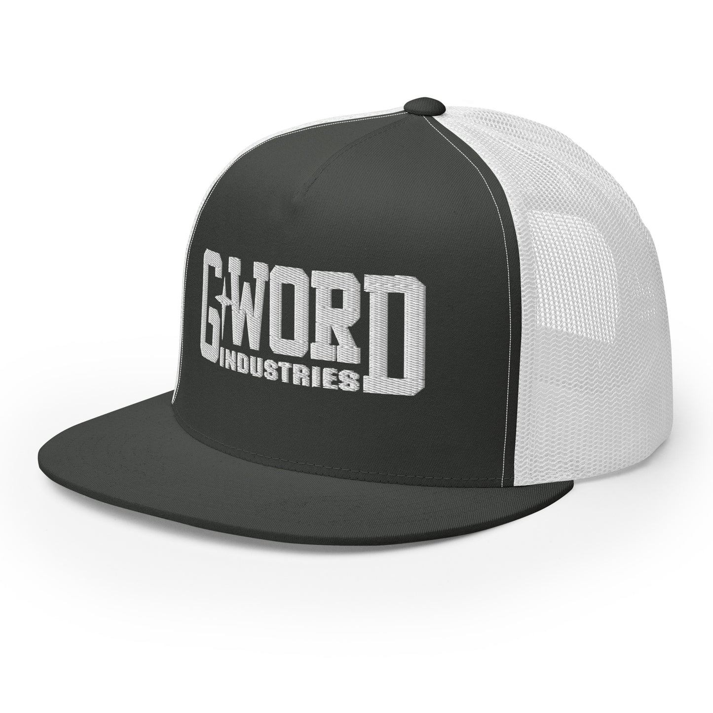 GWORD INDUSTRIES - THE LIVING TRUTH COLLECTION - White on Grey\Gray on White Back - Open Back Trucker Cap