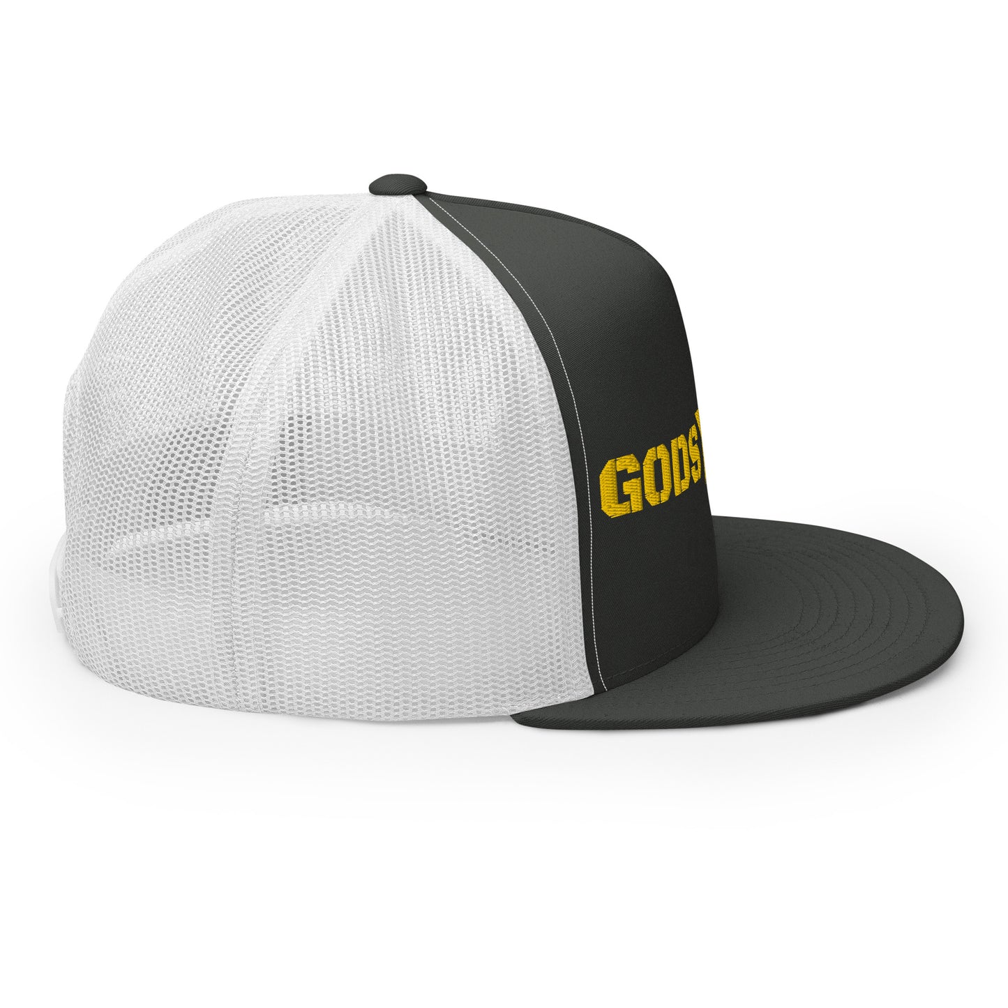 GODS ARMY - TRUE NORTH COLLECTION - Gold on Grey\Gray on White Back - Open Back Trucker Cap