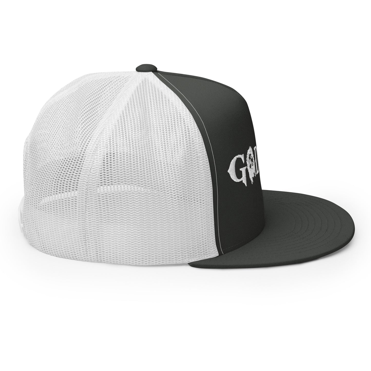 GODHEAD - CHRIST COLLECTION - WHITE on GREY\GRAY on WHITE BACK - Open Back Trucker Cap
