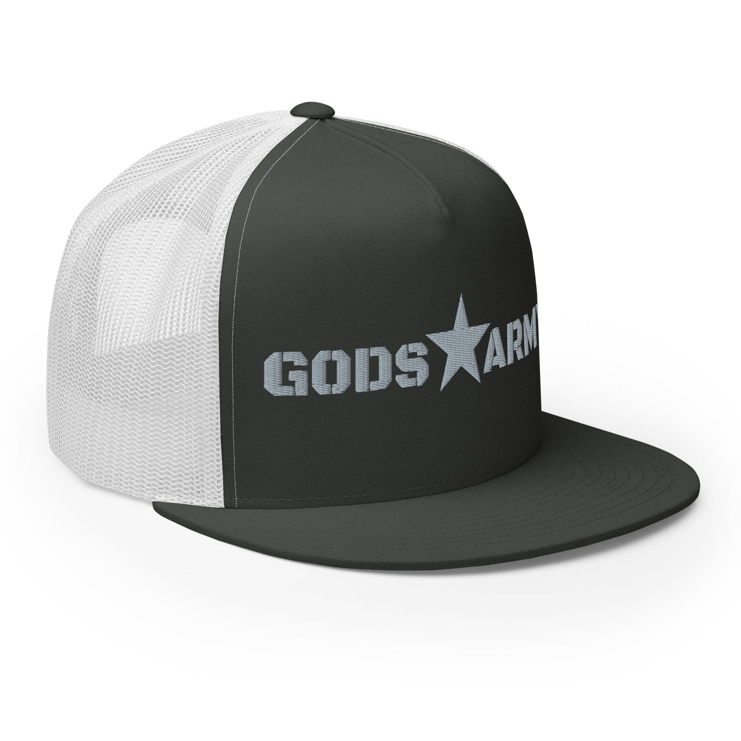 GODS ARMY - TRUE NORTH COLLECTION - Grey\Gray on Grey\Gray on White Back - Open Back Trucker Cap