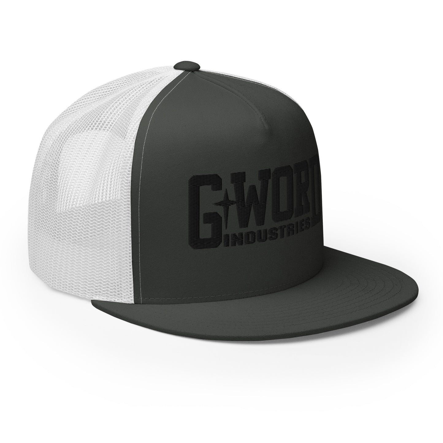 GWORD INDUSTRIES - THE LIVING TRUTH COLLECTION - Black on Grey\Gray on White Back - Open Back Trucker Cap