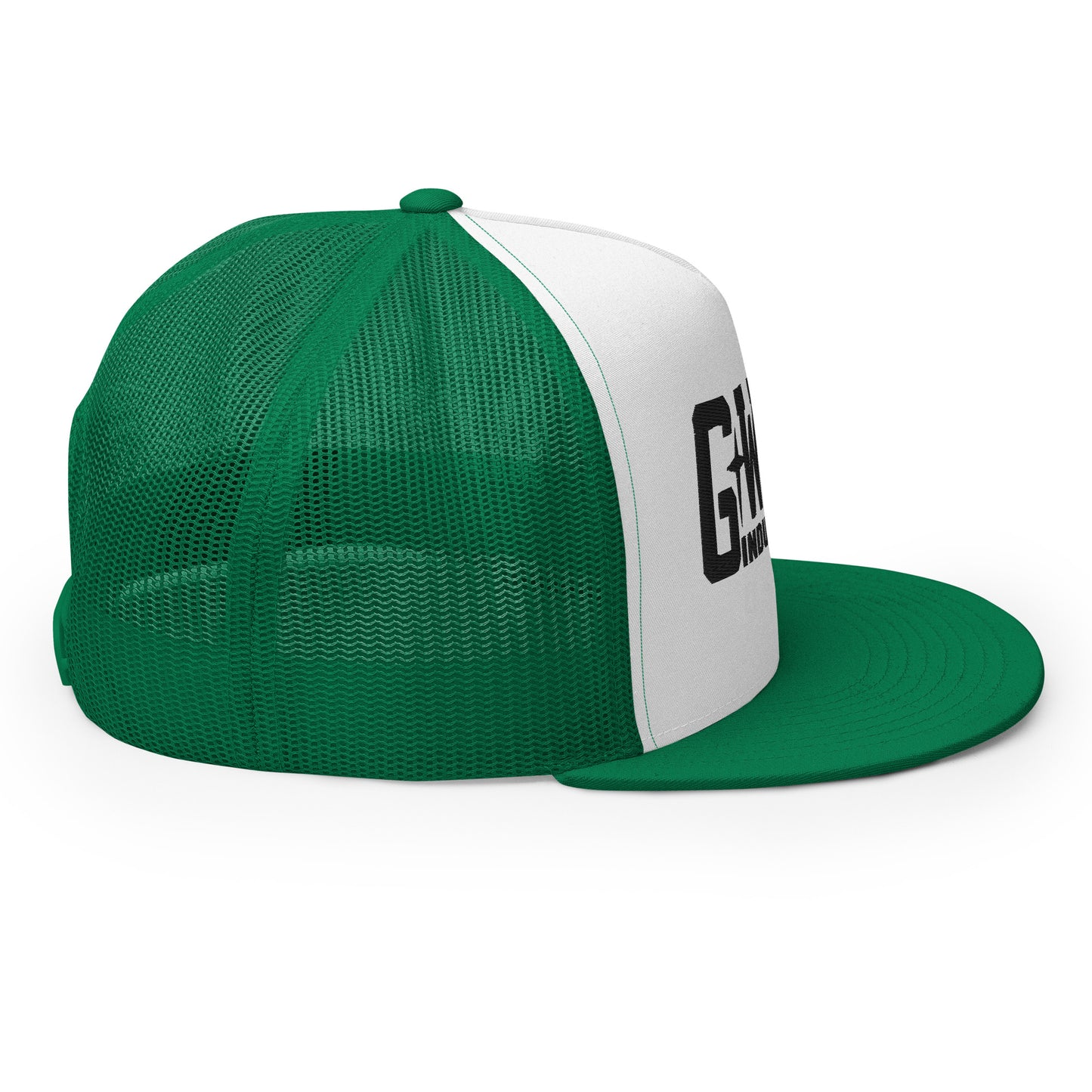 GWORD INDUSTRIES - THE LIVING TRUTH COLLECTION - Black on White on Green Back - Open Back Trucker Cap