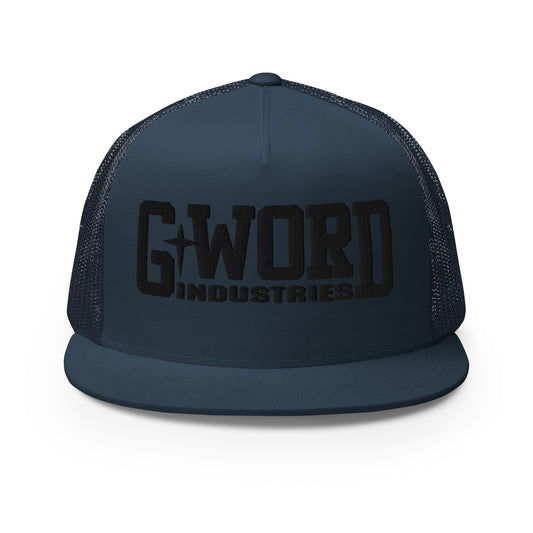 GWORD INDUSTRIES - THE LIVING TRUTH COLLECTION - Black on Teal on Teal Back - Open Back Trucker Cap